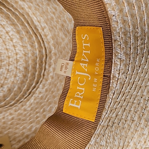 💕ERIC JAVITS💕 Sunshade Squishee Packable Straw Fedora Hat ~ OS Cream NWOT - Picture 13 of 15